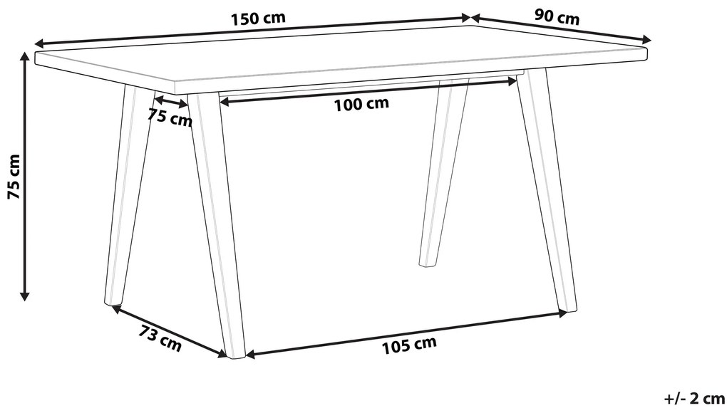 Jedálenský stôl 150 x 90 cm svetlé drevo/biela LENISTER Beliani