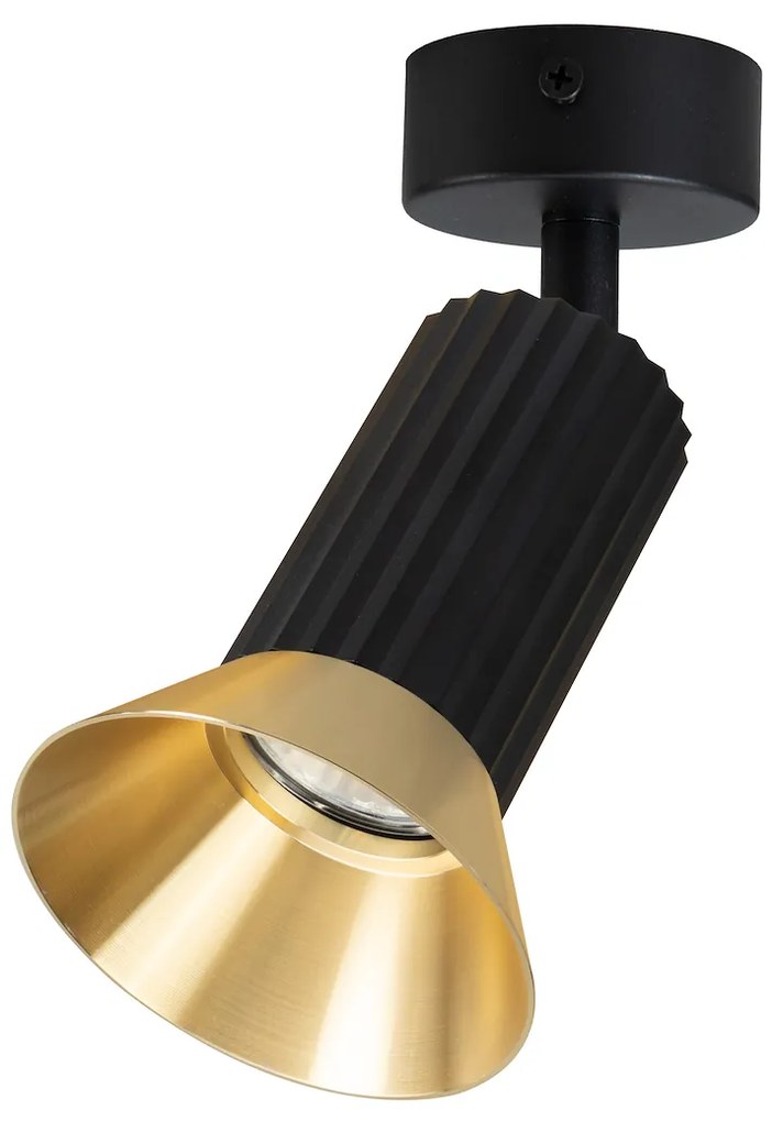Bodové svietidlo Tulip, 1x zlaté/čierne kovové tienidlo, b