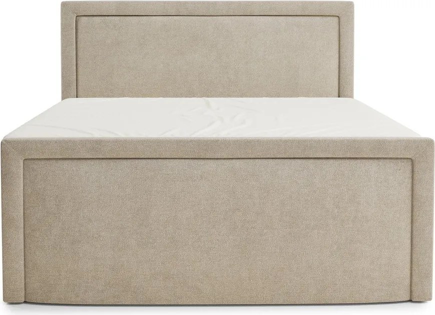 Béžová boxspring posteľ s úložným priestorom 140x200 cm Fresco – Maison de Rêve