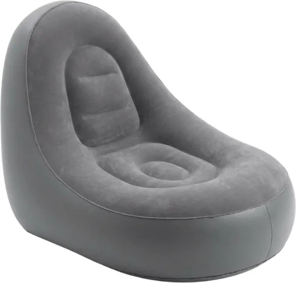 Nafukovacie kreslo s taburetom RESTIO 86x88 cm, sivé
