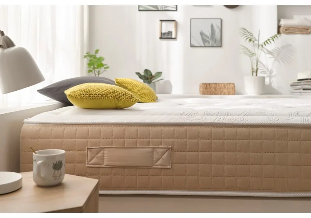 Tvrdý/stredne tvrdý pružinový obojstranný termoregulačný matrac 140x200 cm Hexaflex Bagged Springs Gel – Moonia