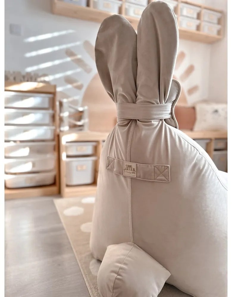 Béžový detský sedací vak Funny Bunny – The Brooklyn Kids