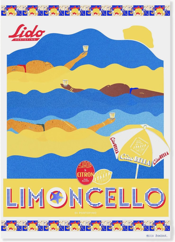 Plagát Hello Bonjour - En Vacances Limoncello