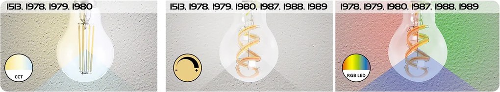 Rabalux LED špirálová filamentová žiarovka G95 RGB 4W/E27/300Lm/2700K/Dim