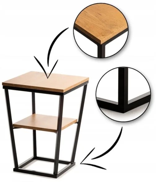 Odkladací stolík EXPAND 57x40 cm čierna/hnedá