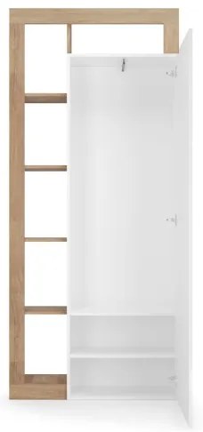 Šatníková skriňa LENOR 91x209 cm biela/hnedá