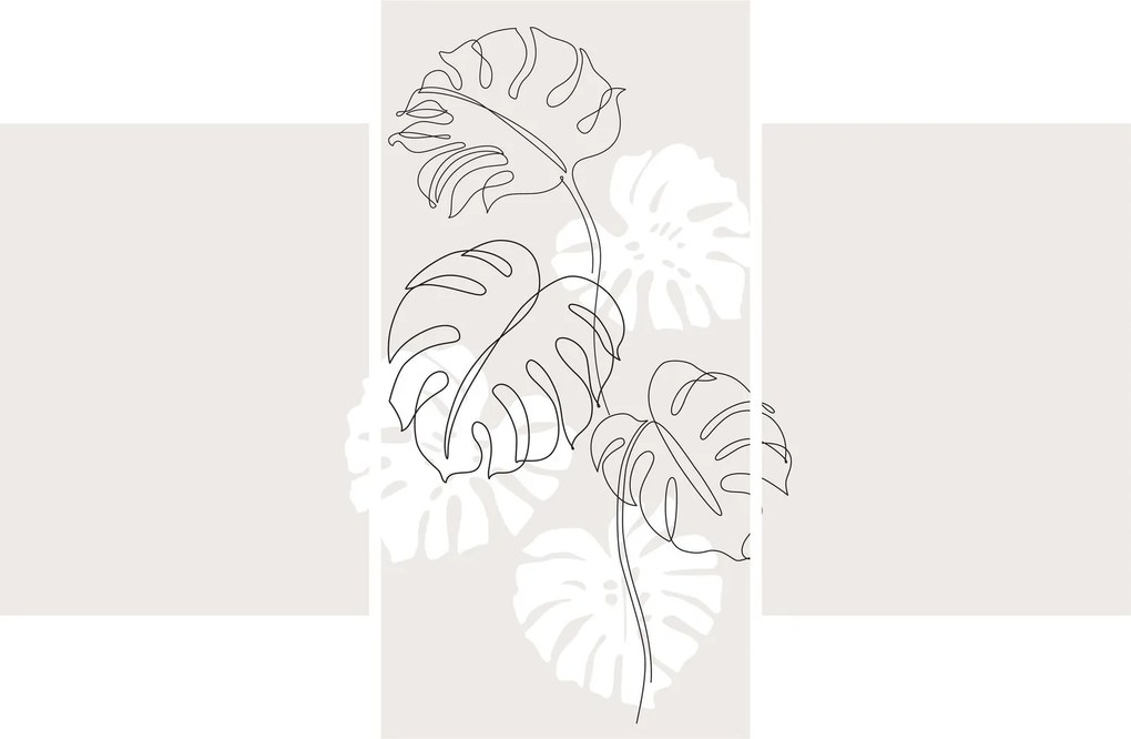 Obraz - Line art monstera N⁰3 (90x60 cm)