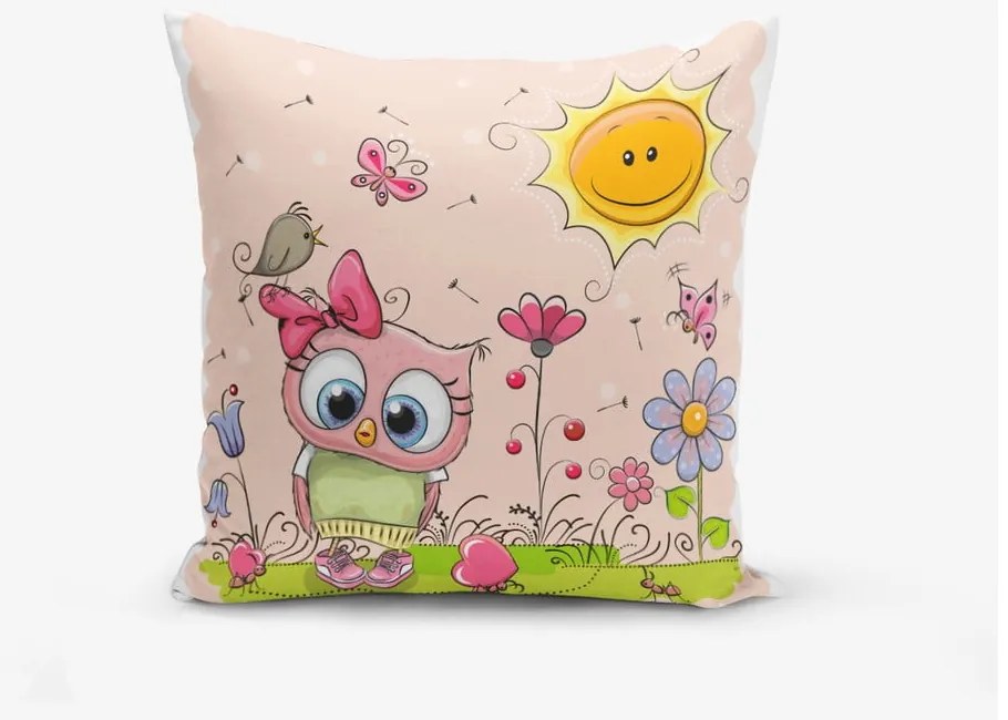 Detská obliečka na vankúš 43x43 cm Pink Owl – Mila Home