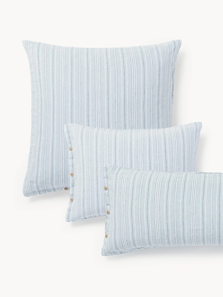 Obliečka na vankúš z vypraného ľanu's prúžkami Telma