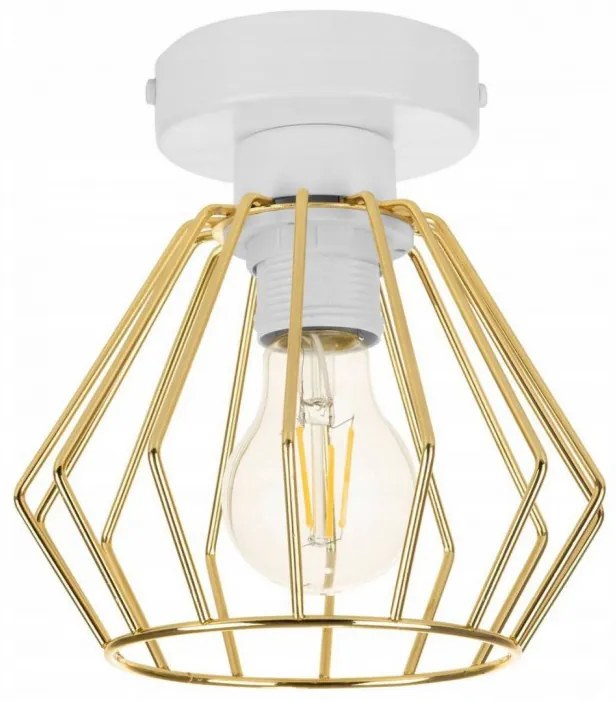 Loftová závesná lampa s drôteným zlatým odtieňom