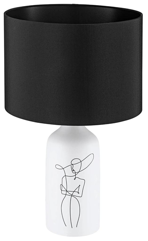 EGLO Moderná stolná lampa VINOZA, 1xE27, 40W, biela, čierna