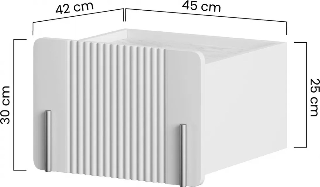 Závesný nočný stolík so zásuvkou Malmi 45 cm - kašmír / čierny