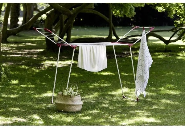 WENKO 3774021100 - Sušiak na bielizeň SUMMER DRY 153x76 cm biela/ružová