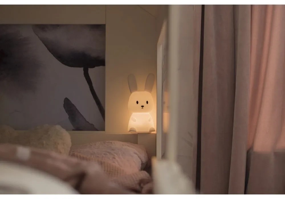 Biele LED detské nočné svetlo Bunny - Star Trading
