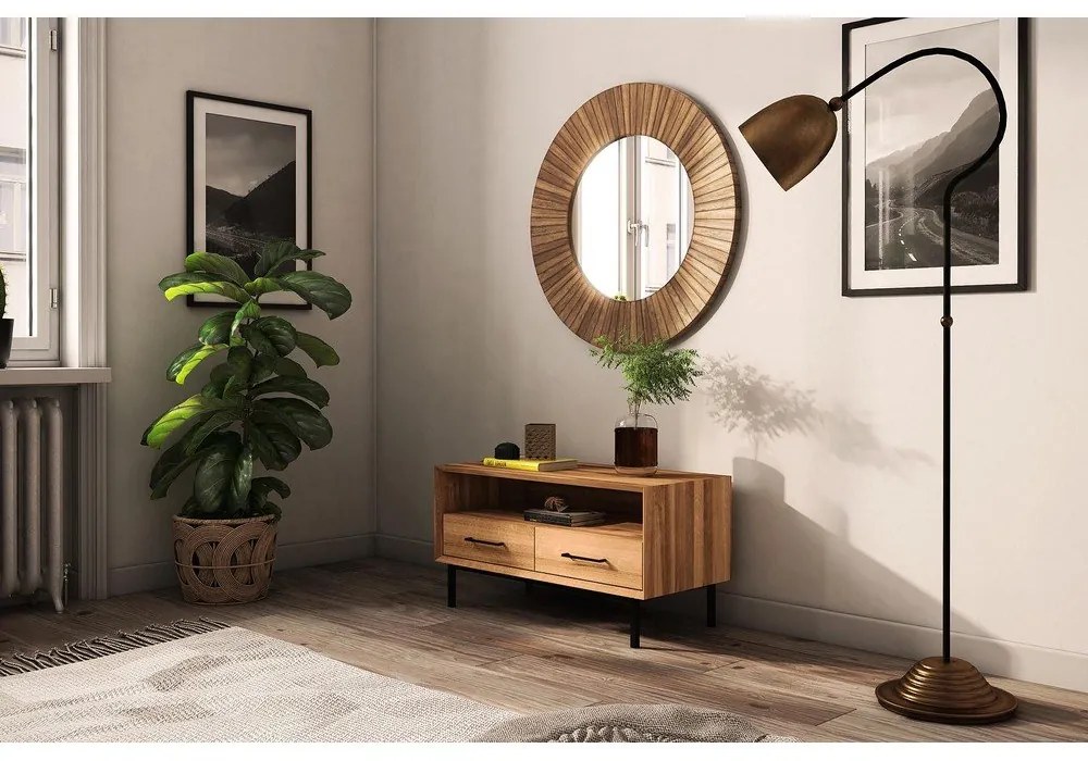 TV stolík z dubového dreva v prírodnej farbe 90x50 cm Abies - The Beds