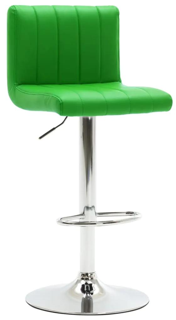 vidaXL Barová stolička, zelená, umelá koža