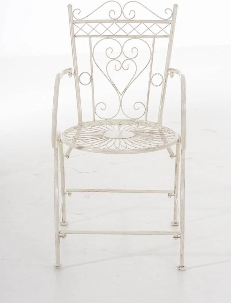 Kovová stolička Sheela s područkami - Krémová antik