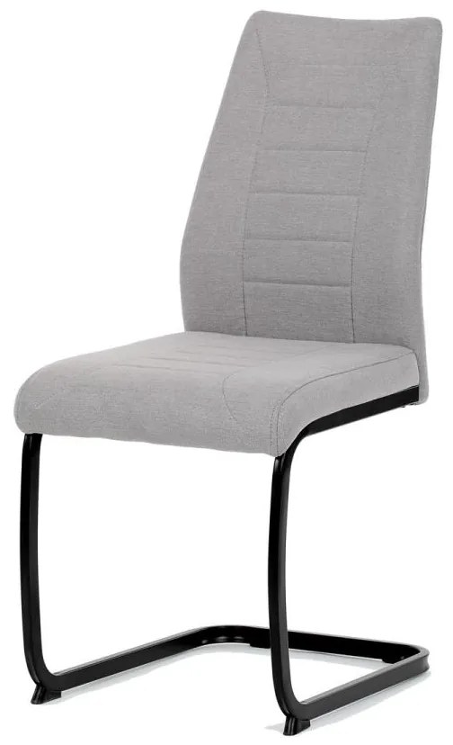 Jedálenská stolička DCL-438 LAN2, svetlosivá látka, čierne kovové nohy