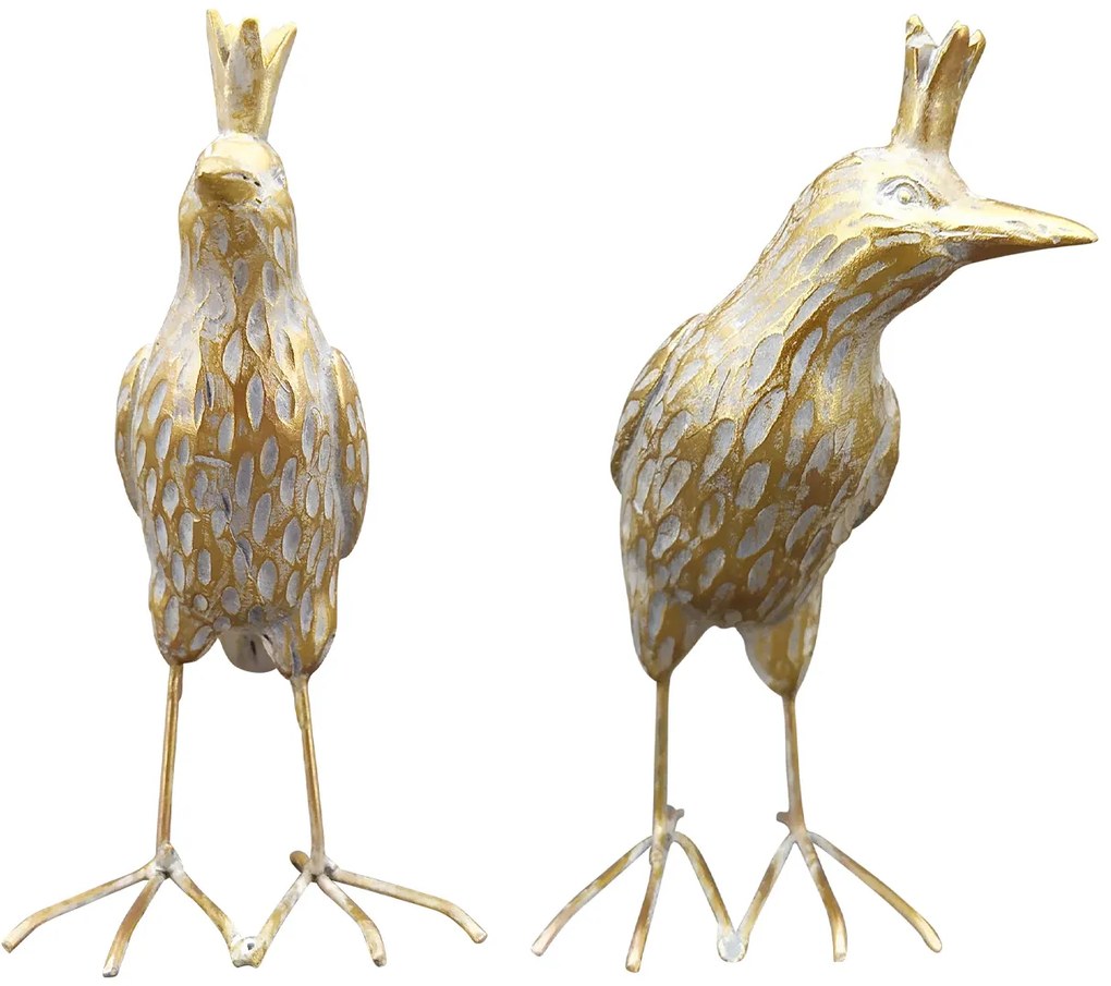 Záhradná figúrka z polyresinu Jude, sada 2ks, 11,5 cm, zlatá