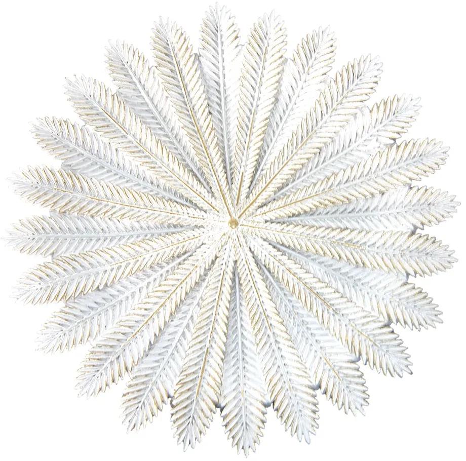 Biely antik dekoračný tanierik s dekorom listov Spie - Ø 25*1 cm