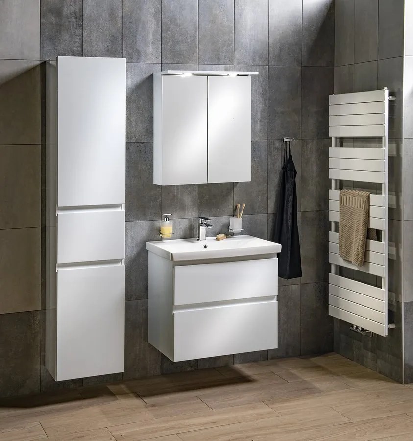 Aqualine Aqualine, ALTAIR vysoká skrinka s košom 40x184x31cm, biela, AI185L