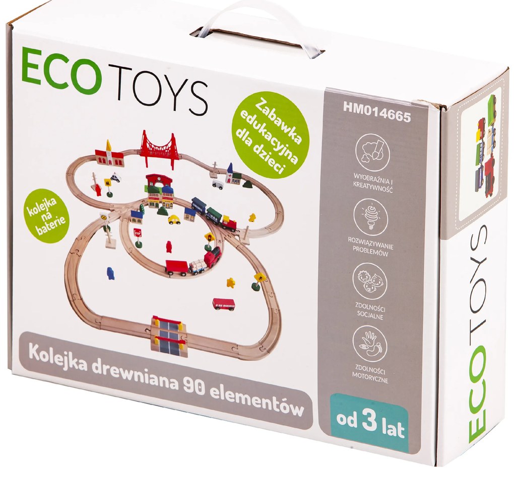 Wellhox Drevená vlaková dráha s elektrickým vláčikom