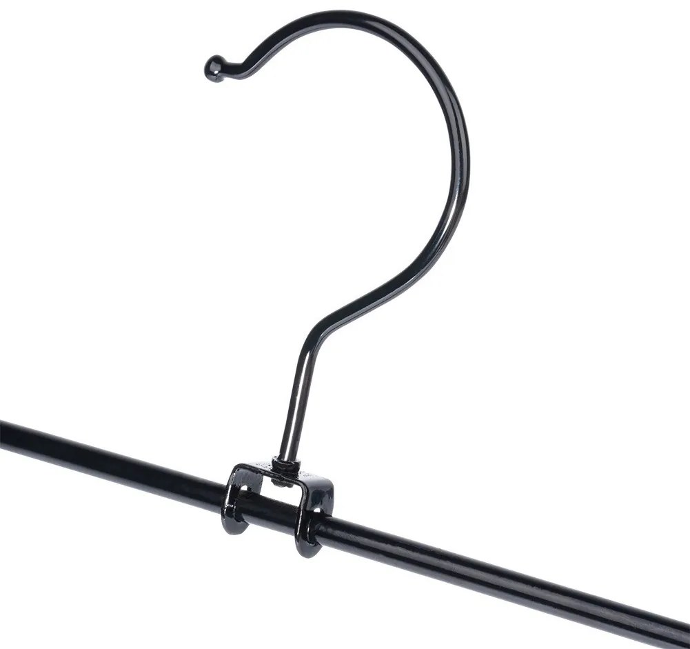 VILDE Kovové čierne vešiaky s klipom na nohavice a sukne, sada 3ks