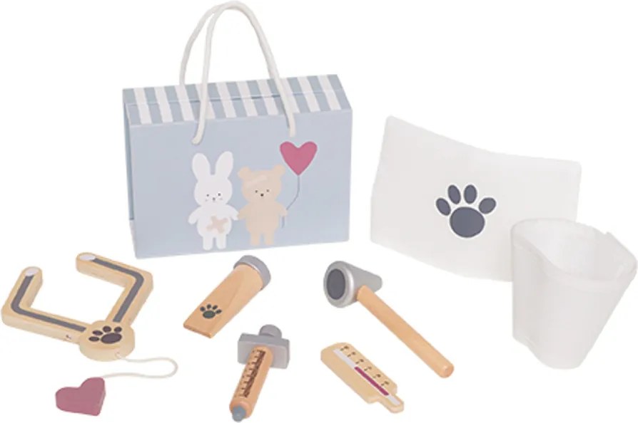 Jabadabado drevený veterinárny kufrík detský so stetoskopom a magnetickým uzáverom