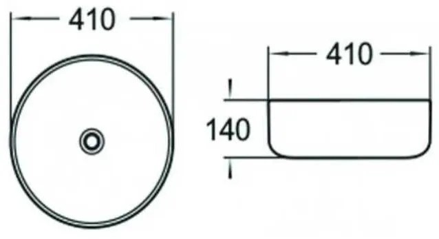 Umývadlo Loano priemer 41 cm, biela