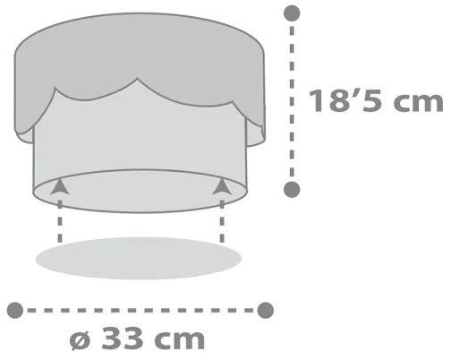 Dalber 61236E - Detské stropné svietidlo MOON 2xE27/60W/230V šedá