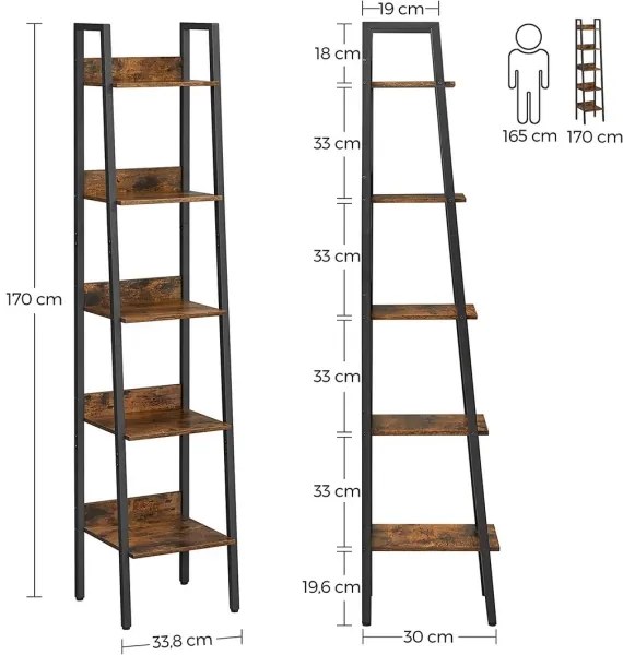 Knižnica NAVARO hnedá/čierna