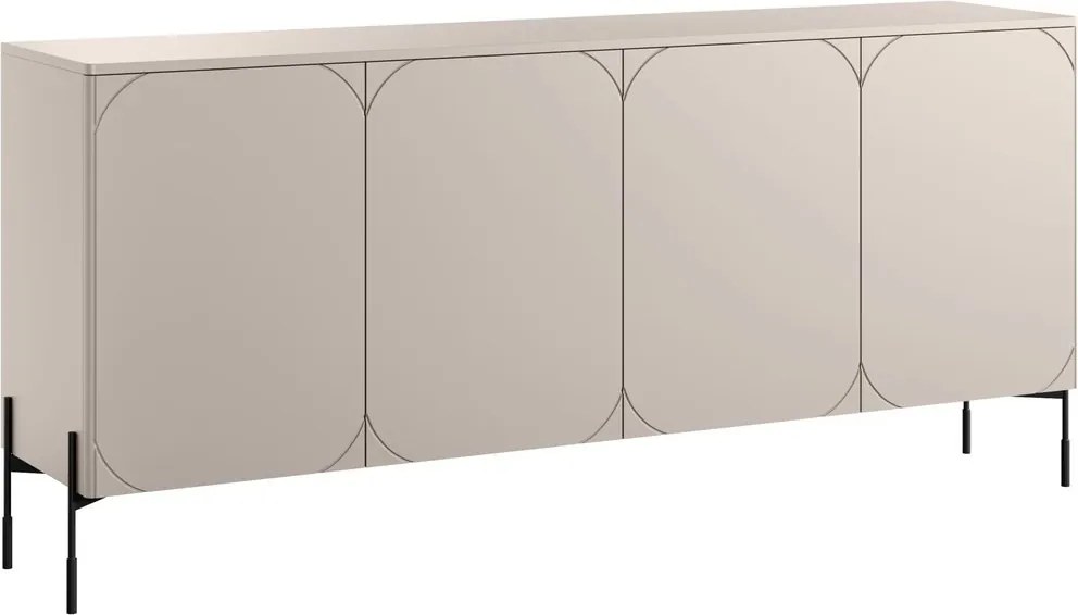 Komoda Sonatia 200 cm - kašmírová / čierna