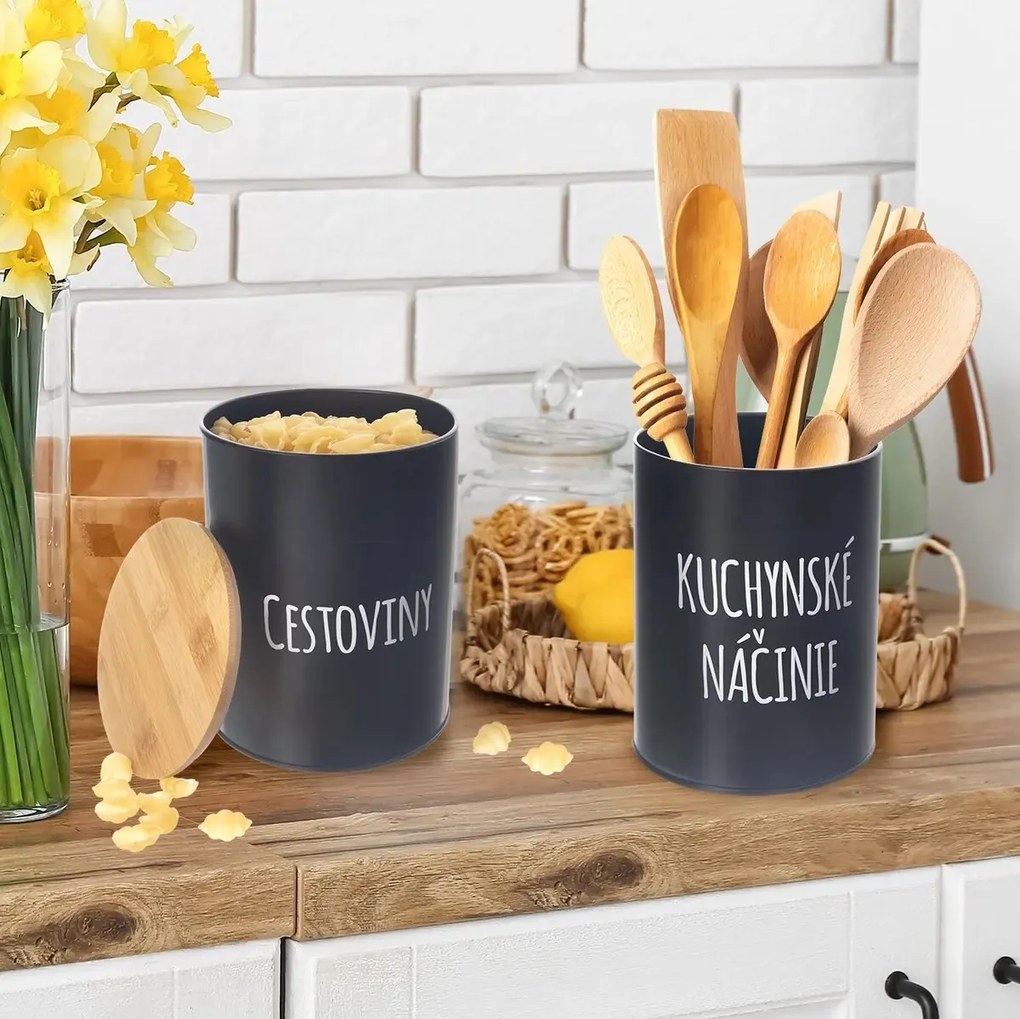 Orion Dóza, plechová, čierna, bez veka, KUCHYNSKÉ NÁČINIE SK