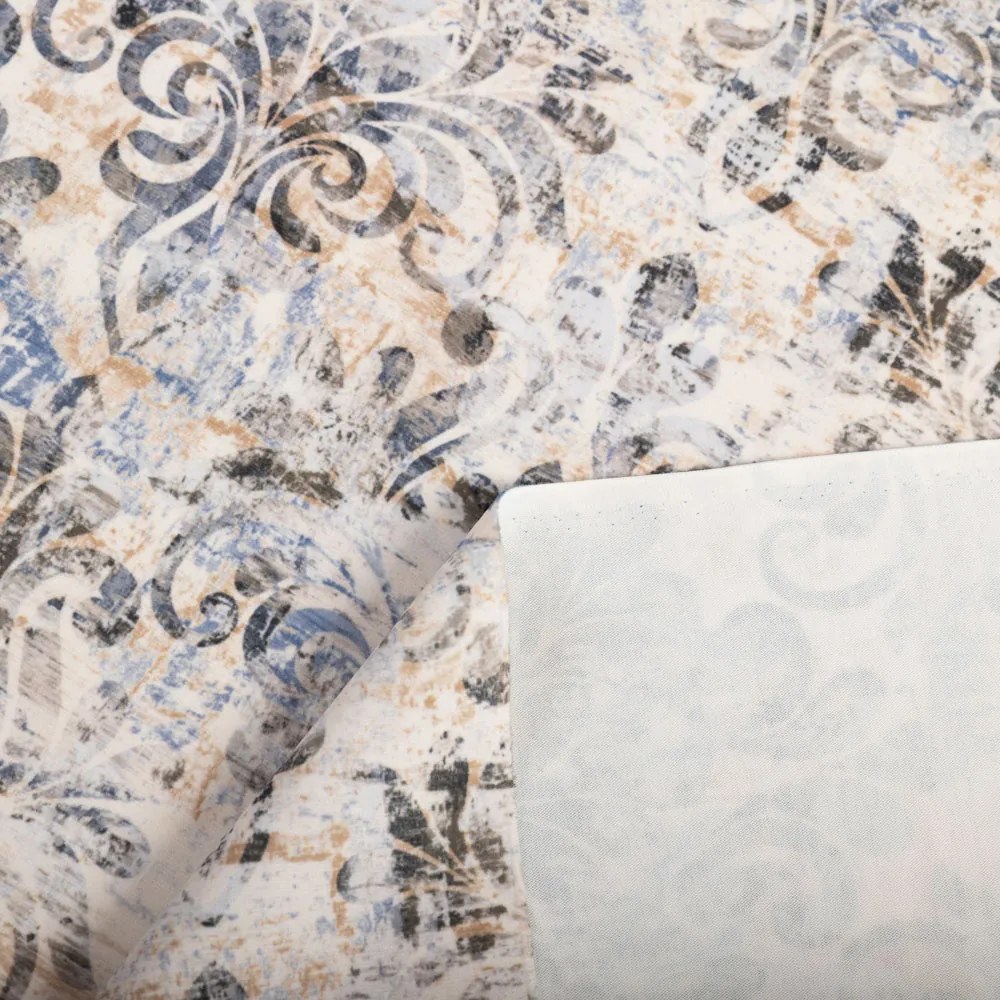 Biante Zamatové prestieranie na stôl Tamara TMR-057 Modro-zelený zámocký vzor na krémovom 30x40 cm