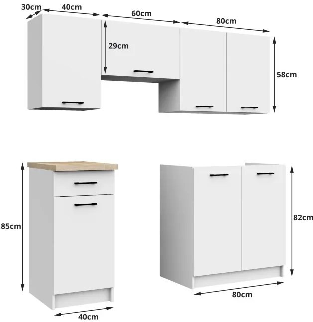 Kuchynská linka OLIWIA 1.8 m biela