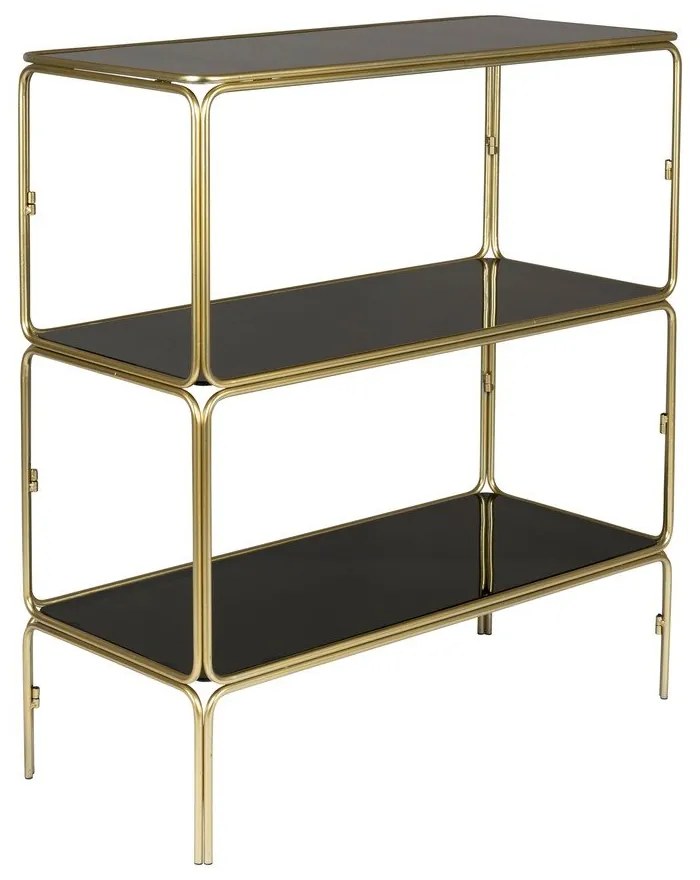 Čierna/v zlatej farbe kovová knižnica 80x89x35 cm Liah – White Label