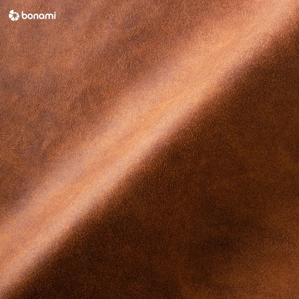 Koňakovohnedá pohovka z imitácie kože 225 cm Hamburg – Scandic