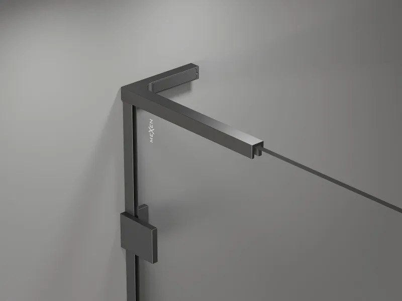 Mexen Lunar L, ľavé otočné sprchové dvere 150 cm, 8mm číre sklo, grafitový profil, 834SL-150-050-95-00-L