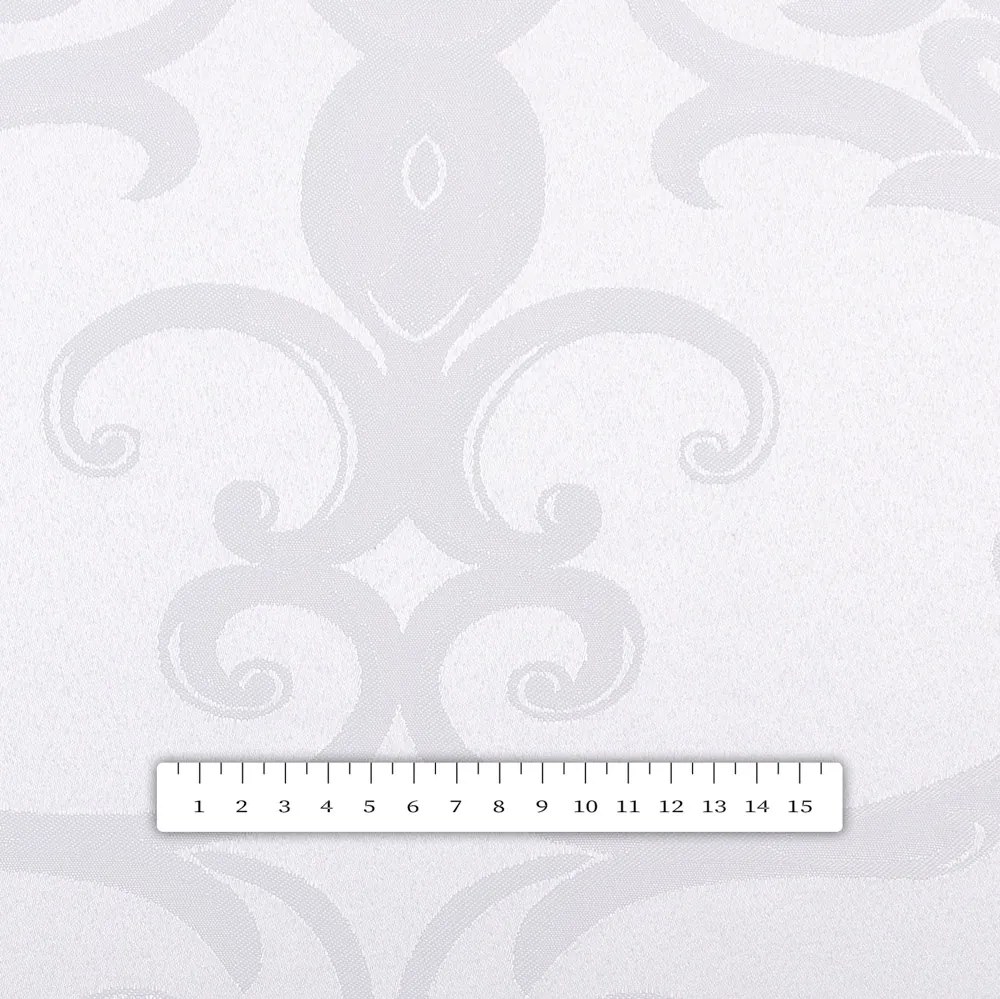 Biante Dekoračný behúň na stôl Monako PM-125 Veľký zámocký vzor biely 45x140 cm