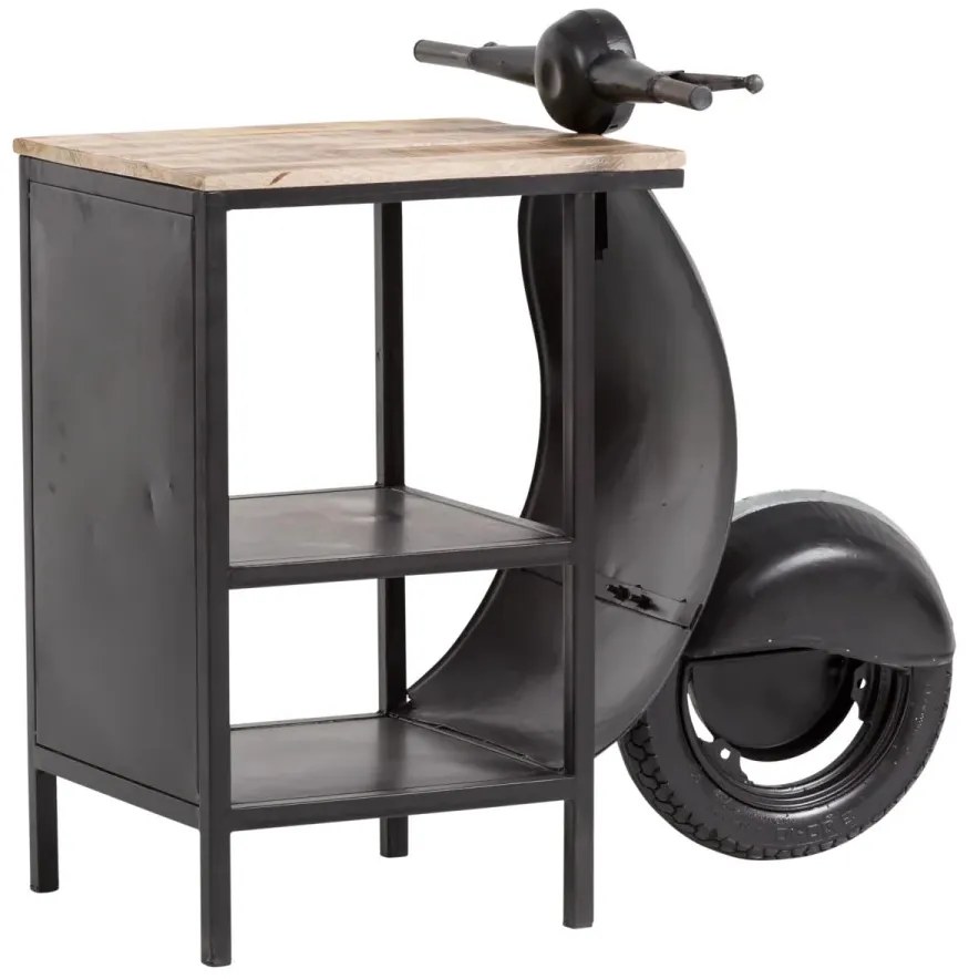 furniture-nabytek.cz - Masivní toaletní stolek Scooter z mangového dřeva a kovu, lakovaný, černý