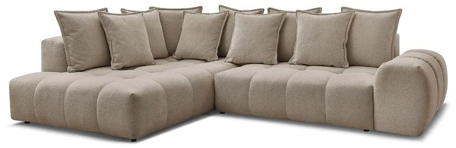 Taupe ženilková rozkladacia/s úložným priestorom rohová pohovka (ľavý roh/do L) Everest – Bobochic Paris