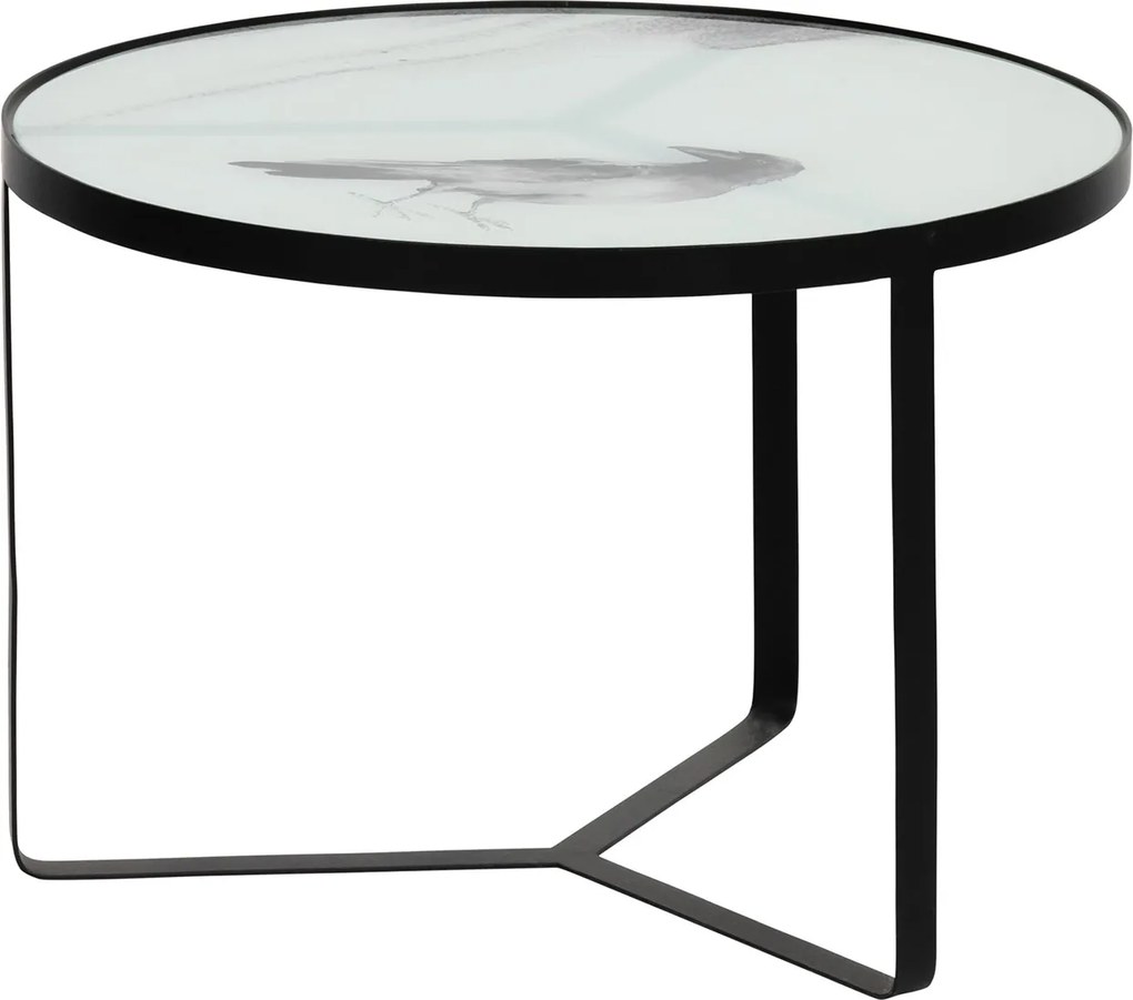 Stolík so sklenenou doskou Fly Ø55 55 × 55 × 38 cm