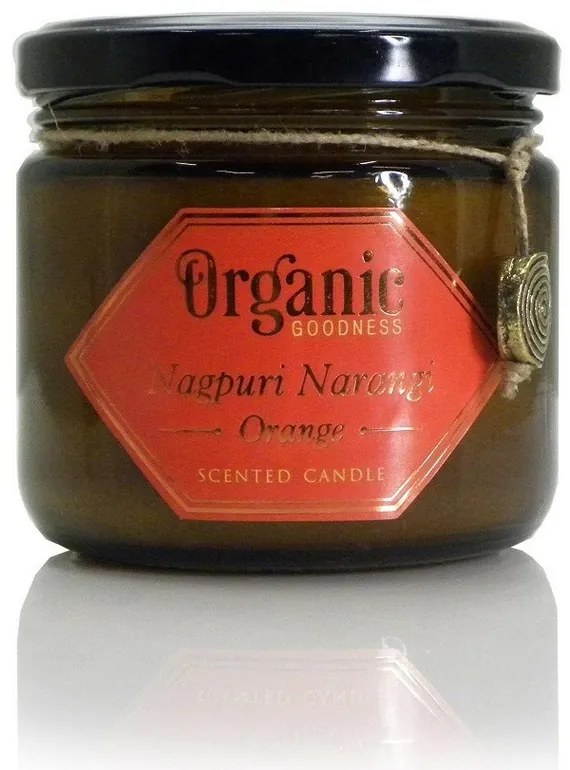 Organická sviečka Nagpuri Narangi - Orange 200 g v jantárovom skle