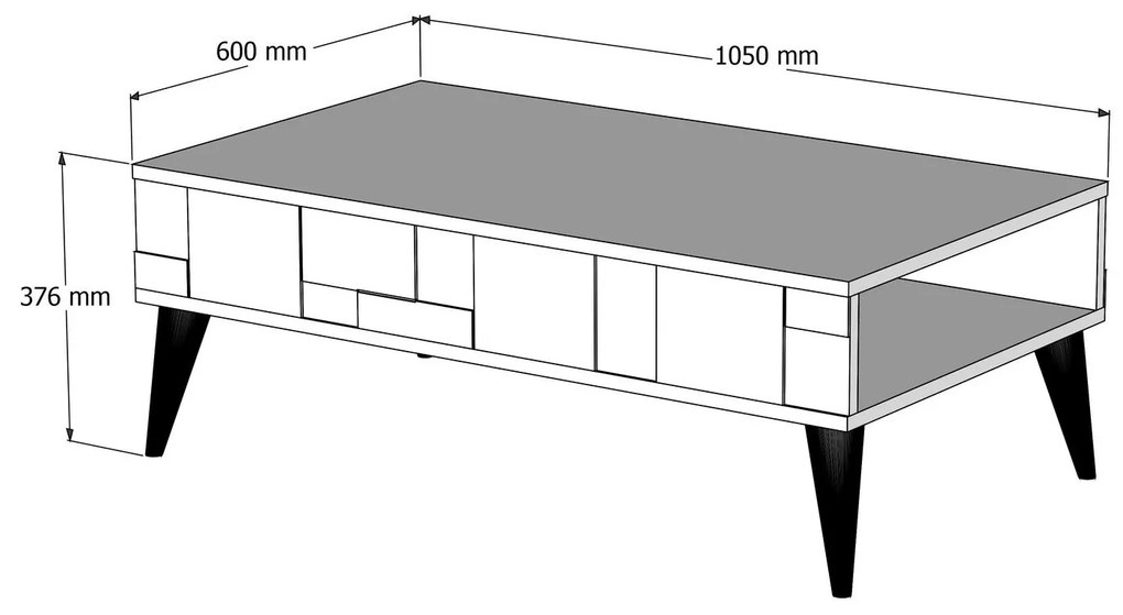 Konferenčný stolík Madre (biela + orech). Vlastná spoľahlivá doprava až k Vám domov. 1088752