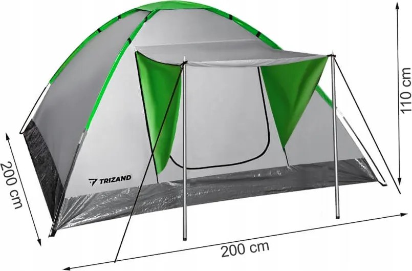 Turistický stan pre 4 osoby 200 x 200 x 110 cm - vodeodolný