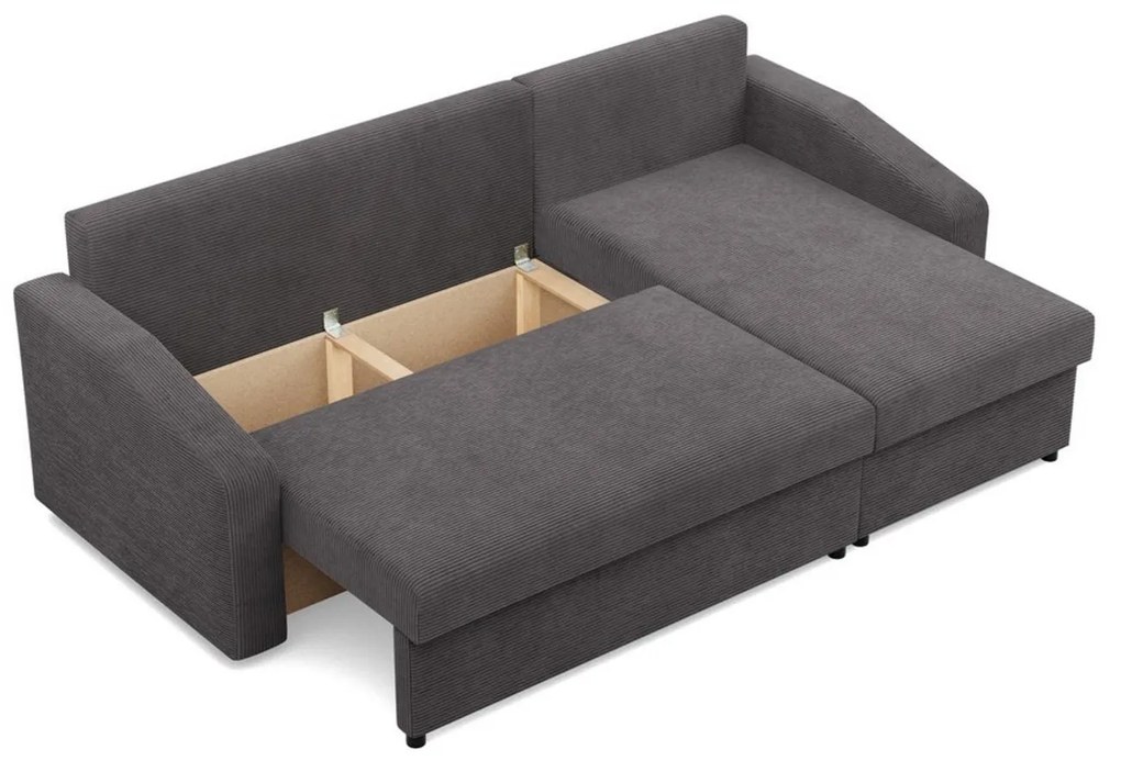 Rohová rozkladacia sedacia súprava NEO - skosený bok - model 3 Sivá