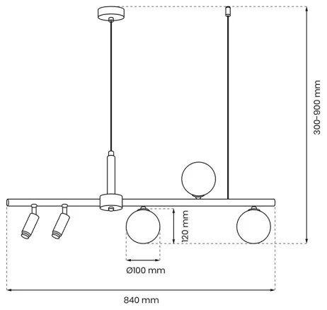 Luster na lanku SIRIO 5xG9/25W/230V čierna