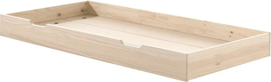 Detská posteľ z borovicového dreva s výsuvným lôžkom s roštom 90x200 cm v prírodnej farbe Margrit – Vipack