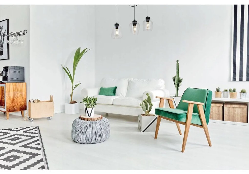 Závesné svietidlo Rijeka Spider 3, 3x transparentné sklenené tienidlo