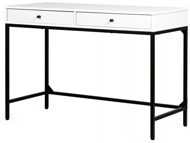 Písací stôl Trewolo 110 cm biely/čierny